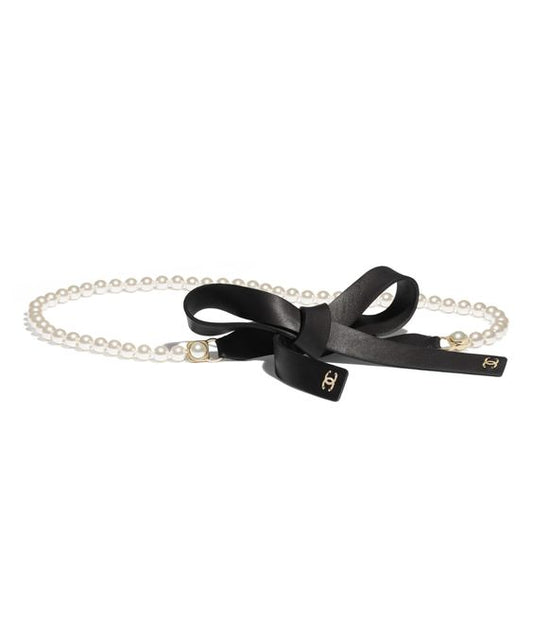 CHANEL CC GLASS PEARLS & LAMBSKIN WAIST BELT Handbag
