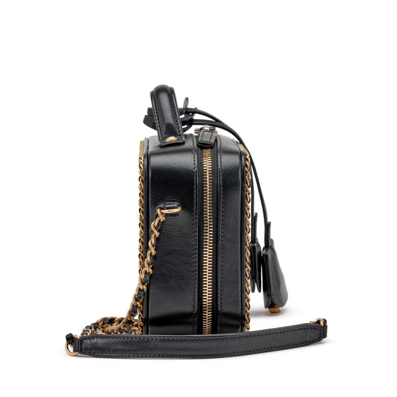 CHANEL SMALL CHAIN AROUND FILIGREE VANITY CASE W/ STRAP Handbag
