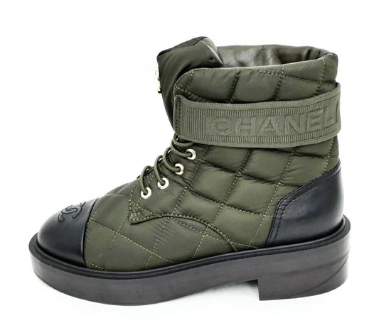CHANEL OLIVE AND BLACK BOOTIES Handbag
