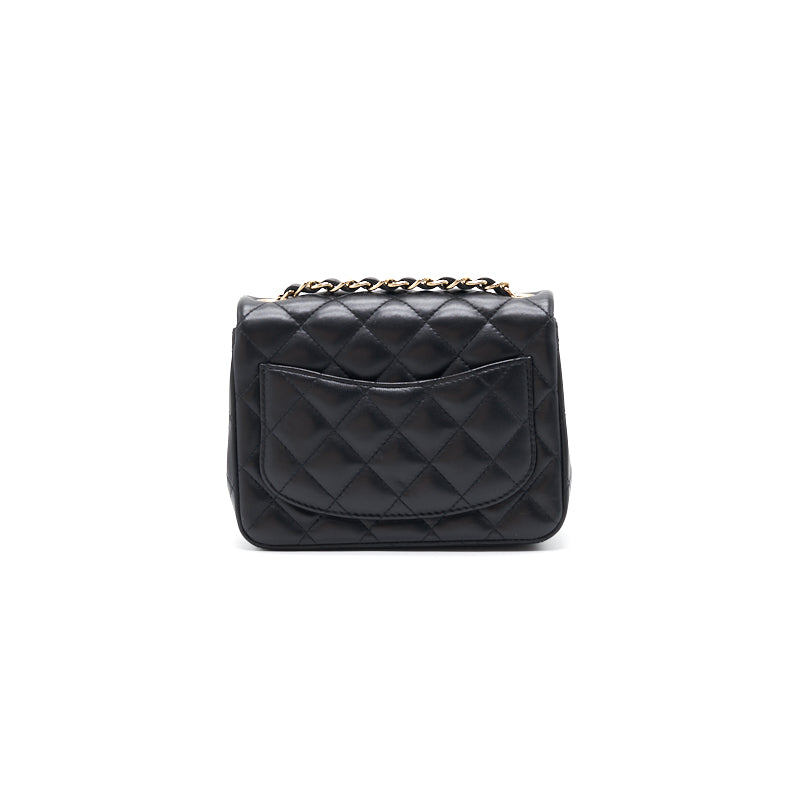 Chanel Mini Square Black Lambskin Handbag
