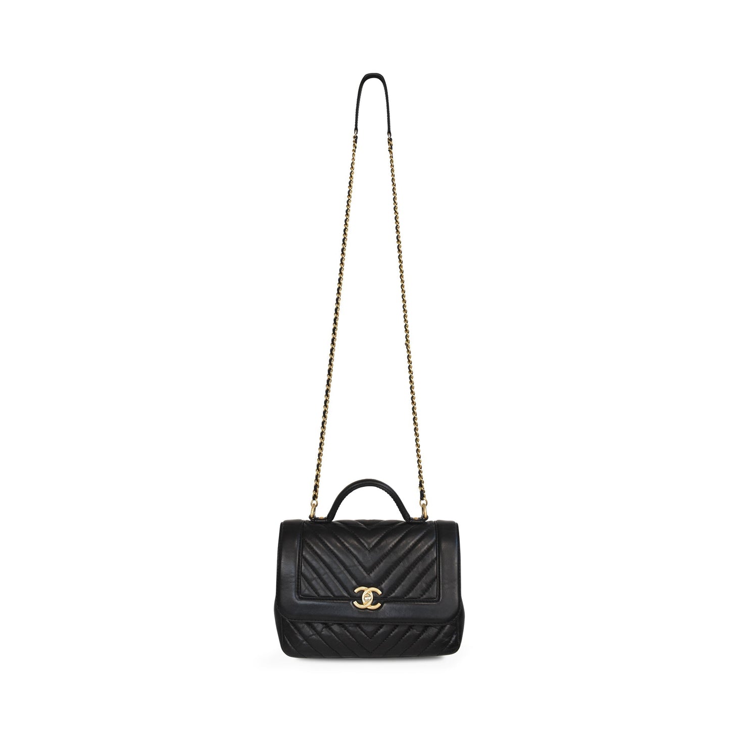 Chanel 'Chevron Top Handle' Flap Bag