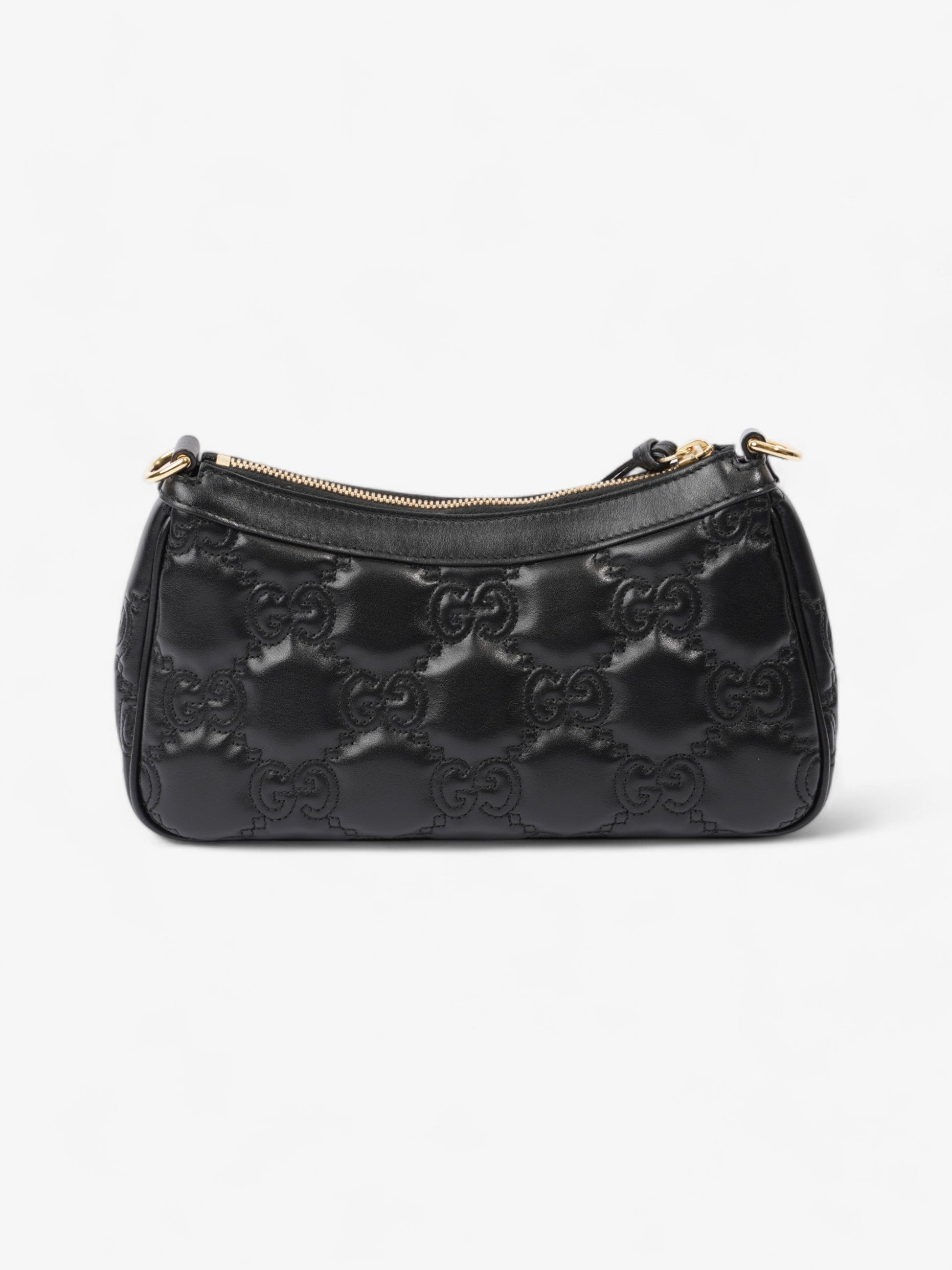 Gucci GG Shoulder Bag Black Matelasse Leather Small