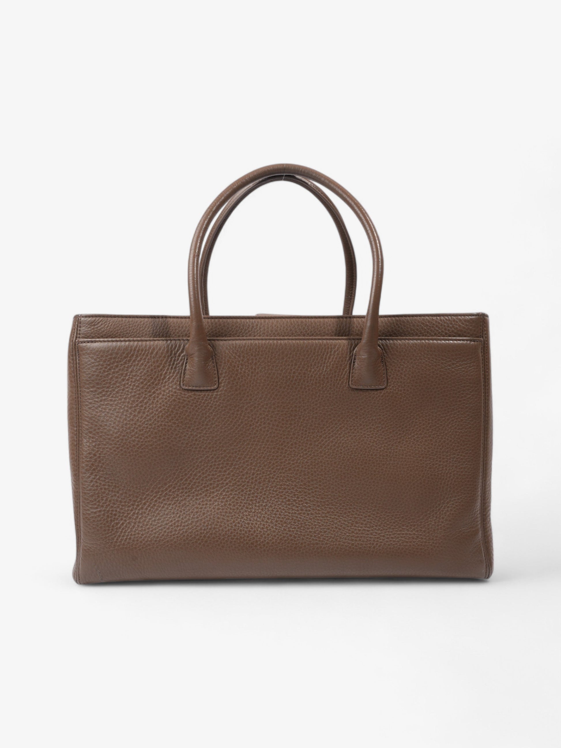 Chanel Executive Cerf Tote Brown Leather