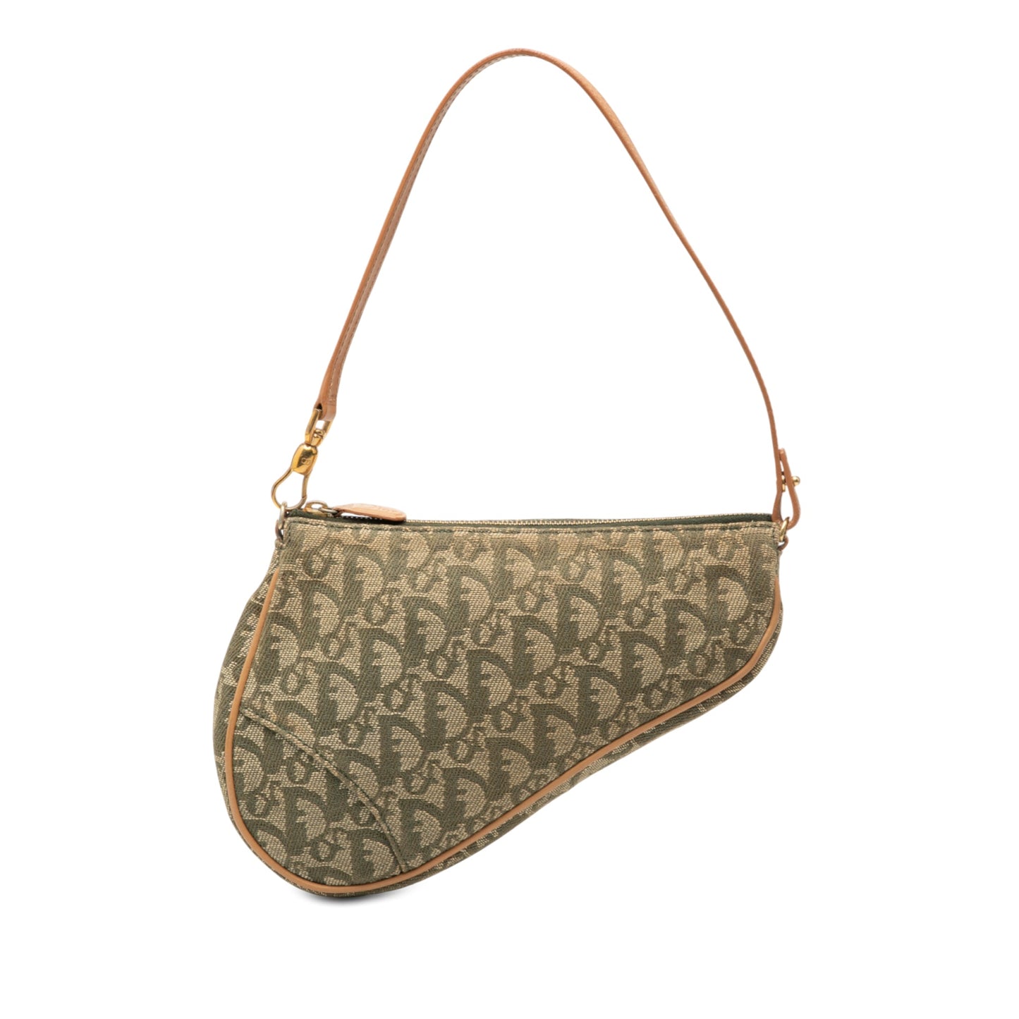 Green Dior Mini Diorissimo Canvas Saddle Pochette Shoulder Bag