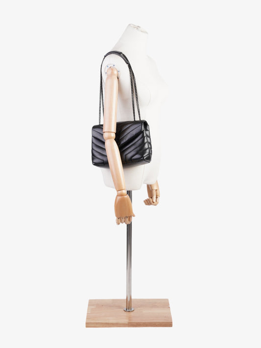 Saint Laurent Loulou Black Calfskin Leather Small