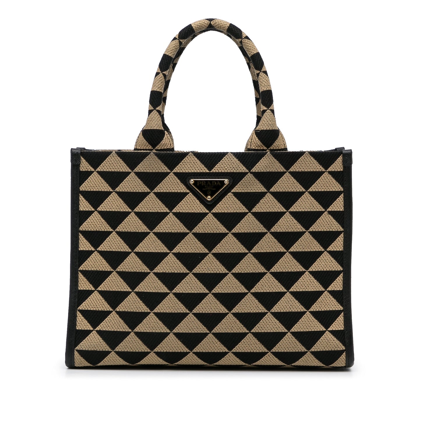 Prada Symbole Triangolo Brown Canvas Luxury Handbag