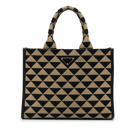 Prada Symbole Triangolo Brown Canvas Luxury Handbag