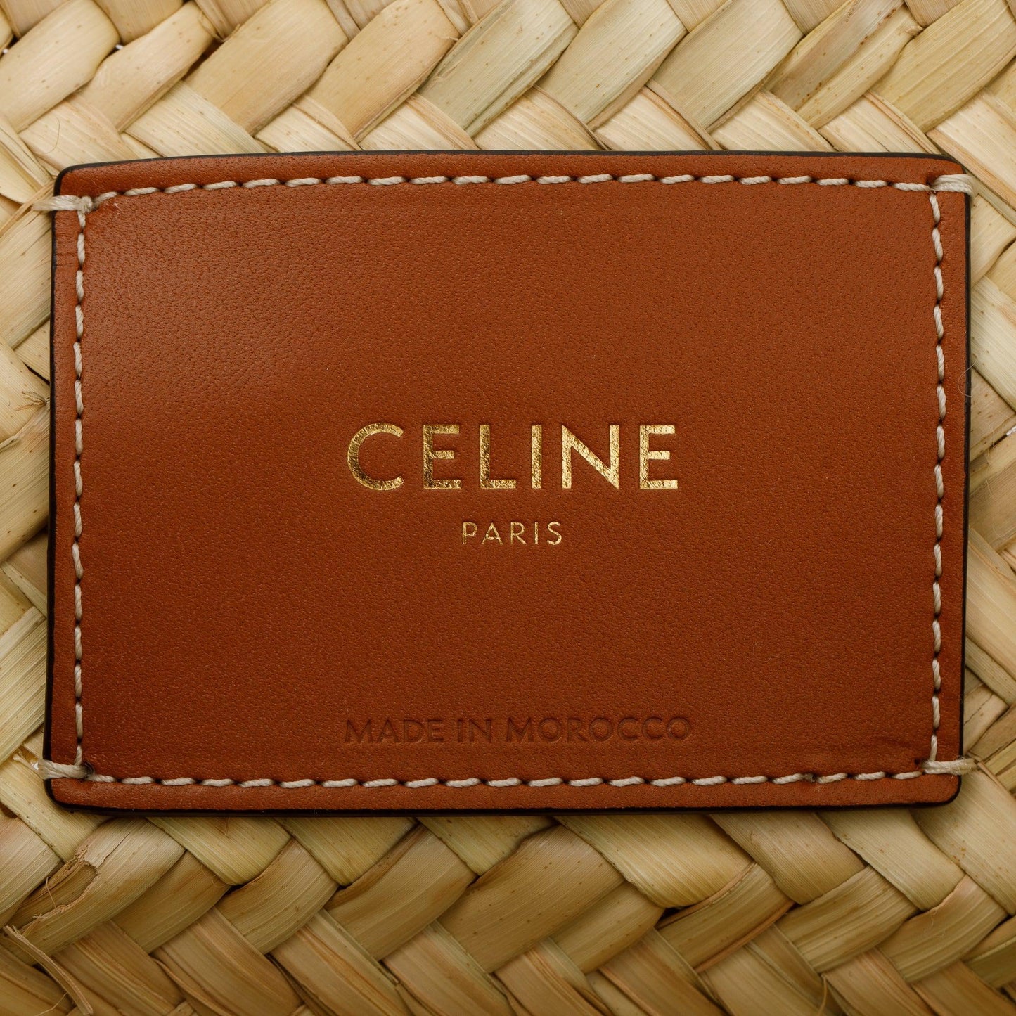 Celine 2021 Neutral Raffia Large Triomphe Panier Tote