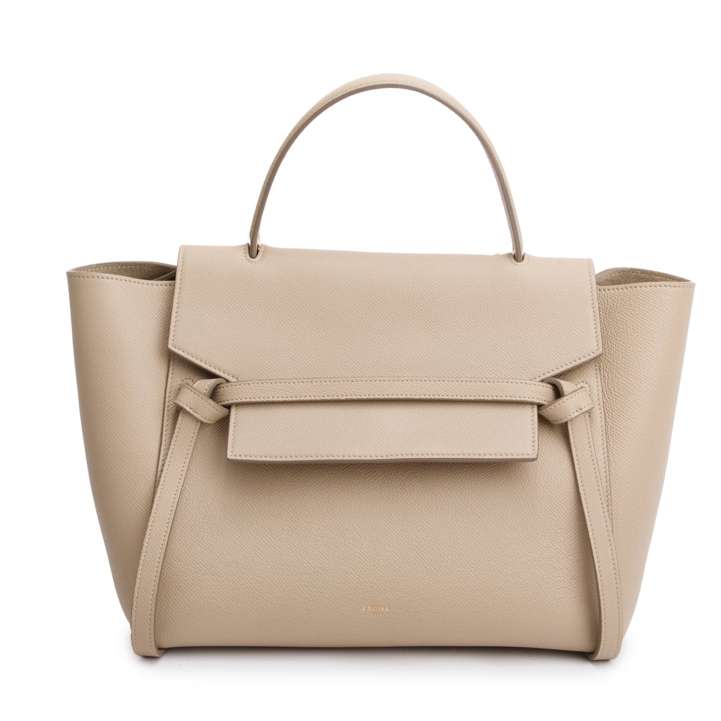 Celine Beige Grained Calfskin Leather Mini Belt Bag