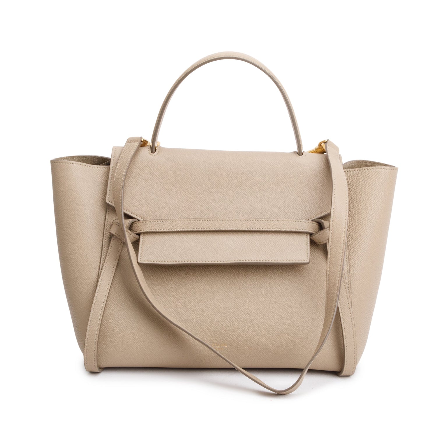 Celine Beige Grained Calfskin Leather Mini Belt Bag