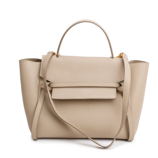 Celine Beige Grained Calfskin Leather Mini Belt Bag