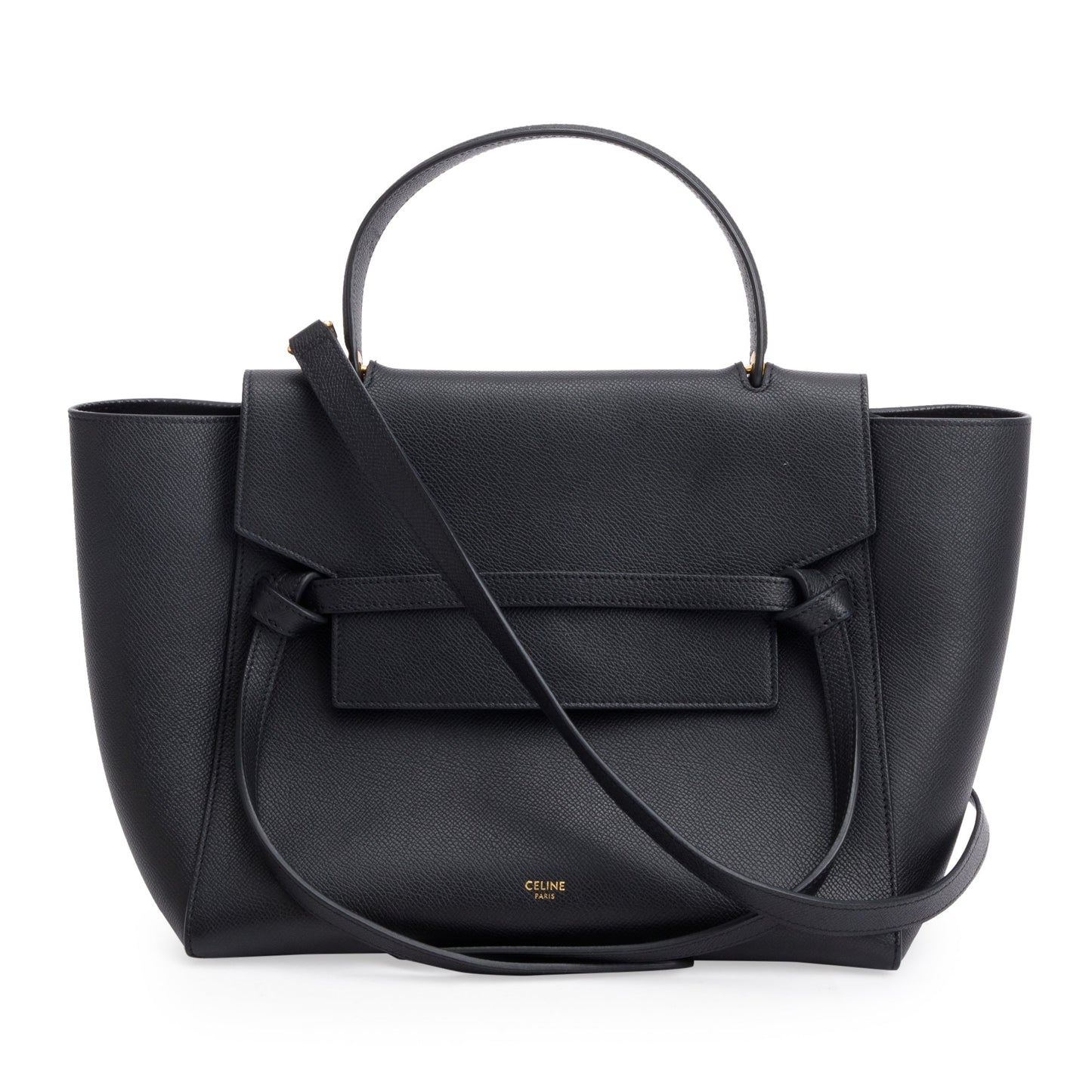 Celine Black Grained Calfskin Leather Mini Belt Bag