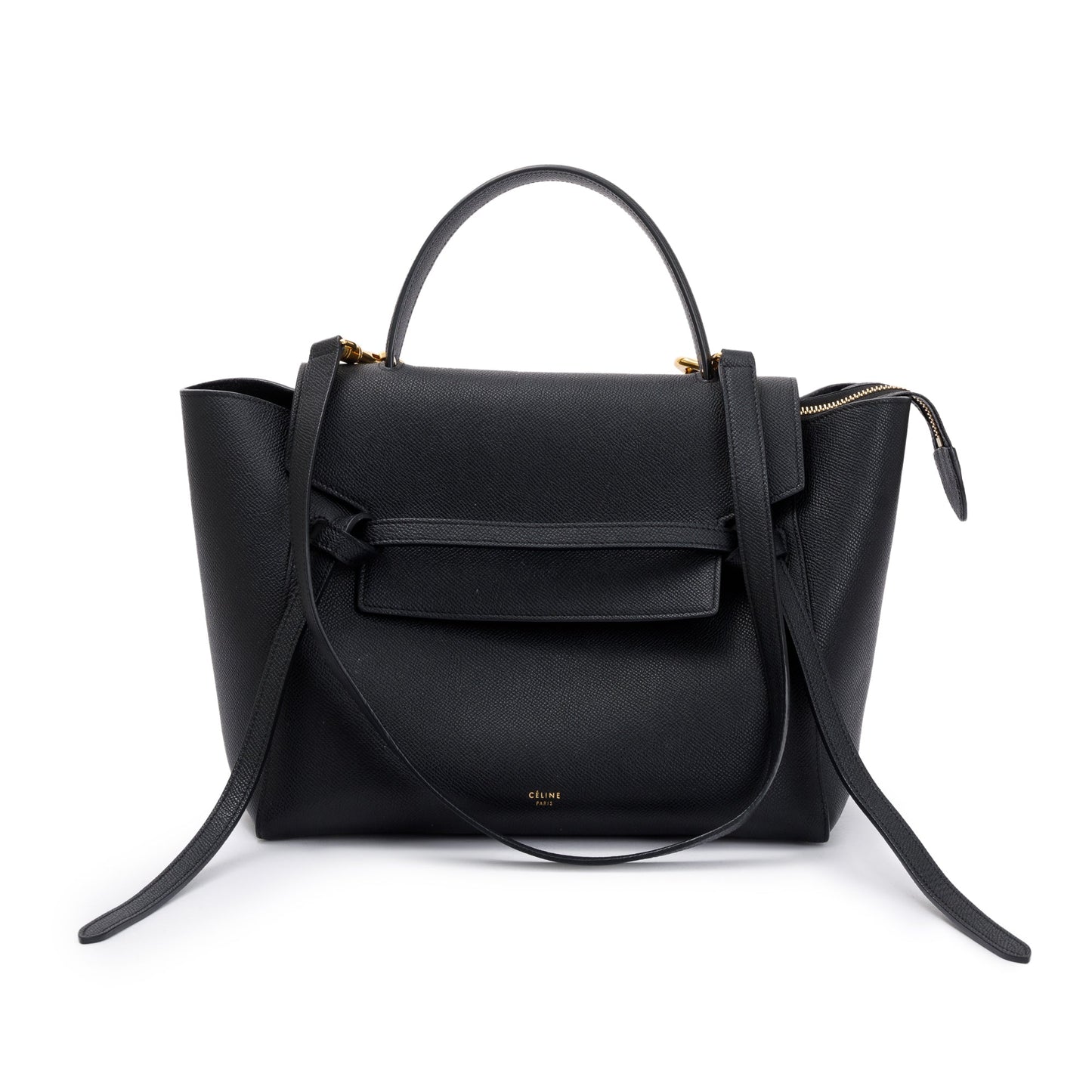 Celine Black Grained Leather Mini Belt Bag
