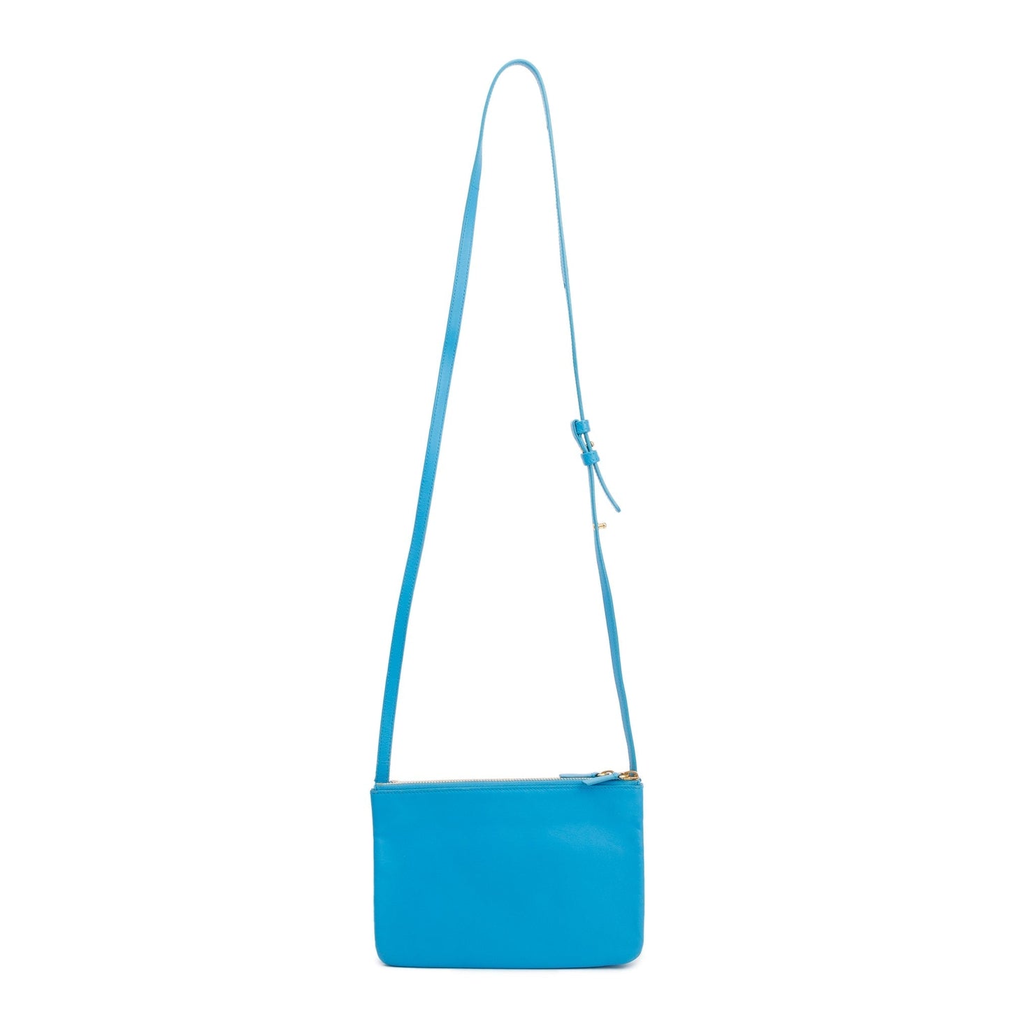 Celine Blue Calfskin Leather Small Trio Crossbody Bag