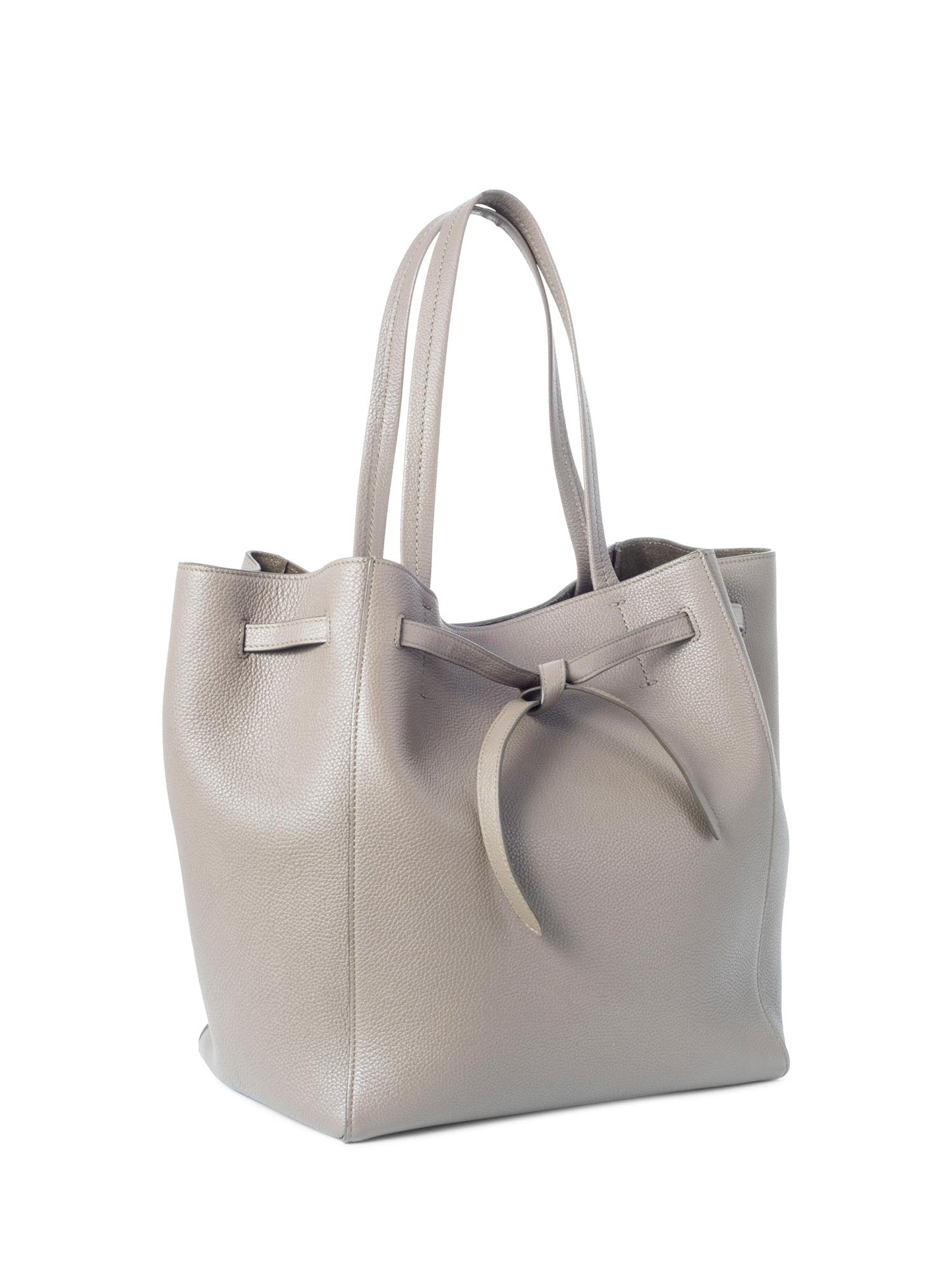 Luxury CELINE Calfskin Small Cabas Phantom Bag Taupe