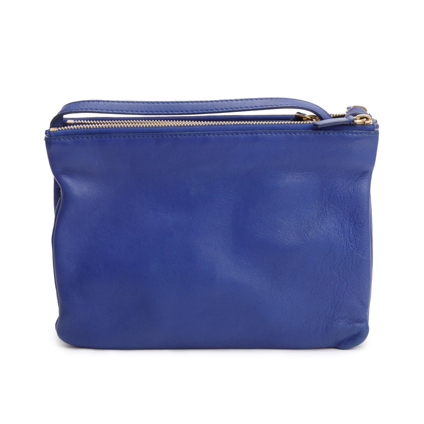 Celine Navy Blue Calfskin Leather Small Trio Crossbody Bag