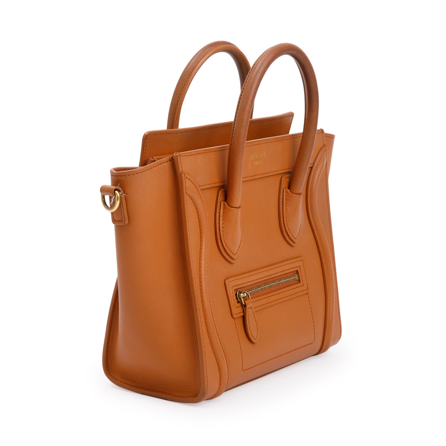 Celine Terracotta Smooth Calfskin Leather Nano Luggage Tote
