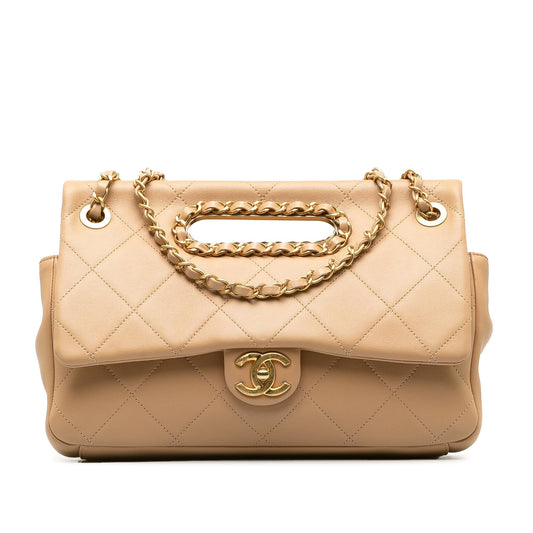 Chanel A Real Catch Lambskin Satchel (SHG-mZDJD0) Handbag