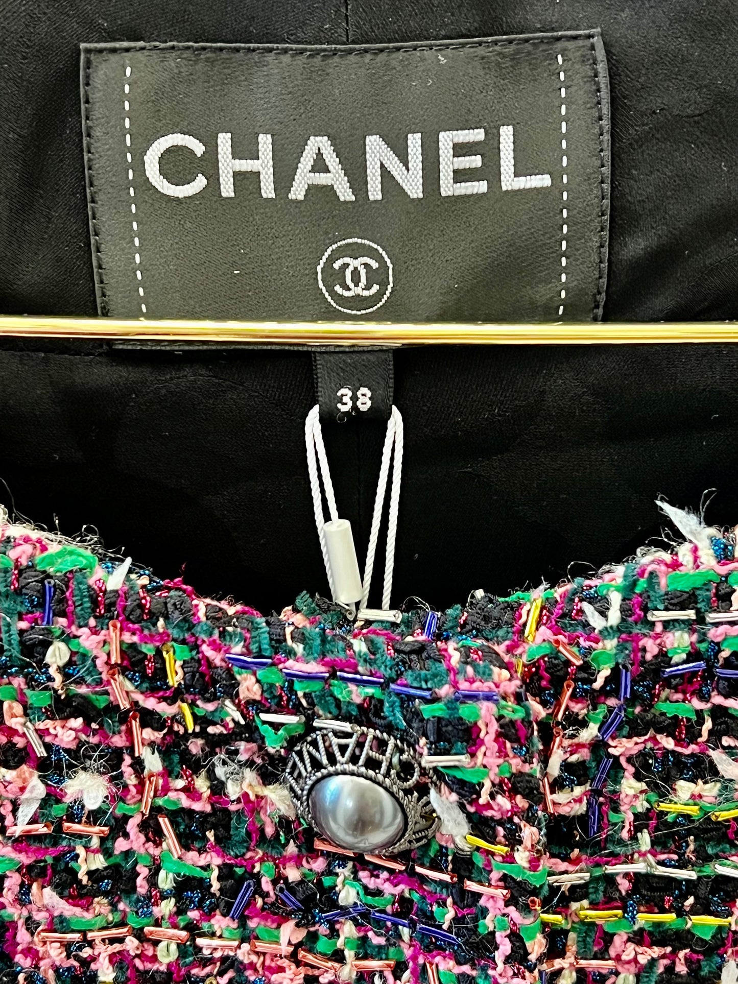 CHANEL BLACK MULTICOLOR TWEED TIMELESS JACKET Handbag