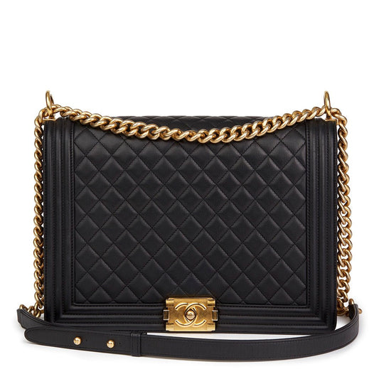 Chanel Quilted Calfskin Leather Large Boy Bag