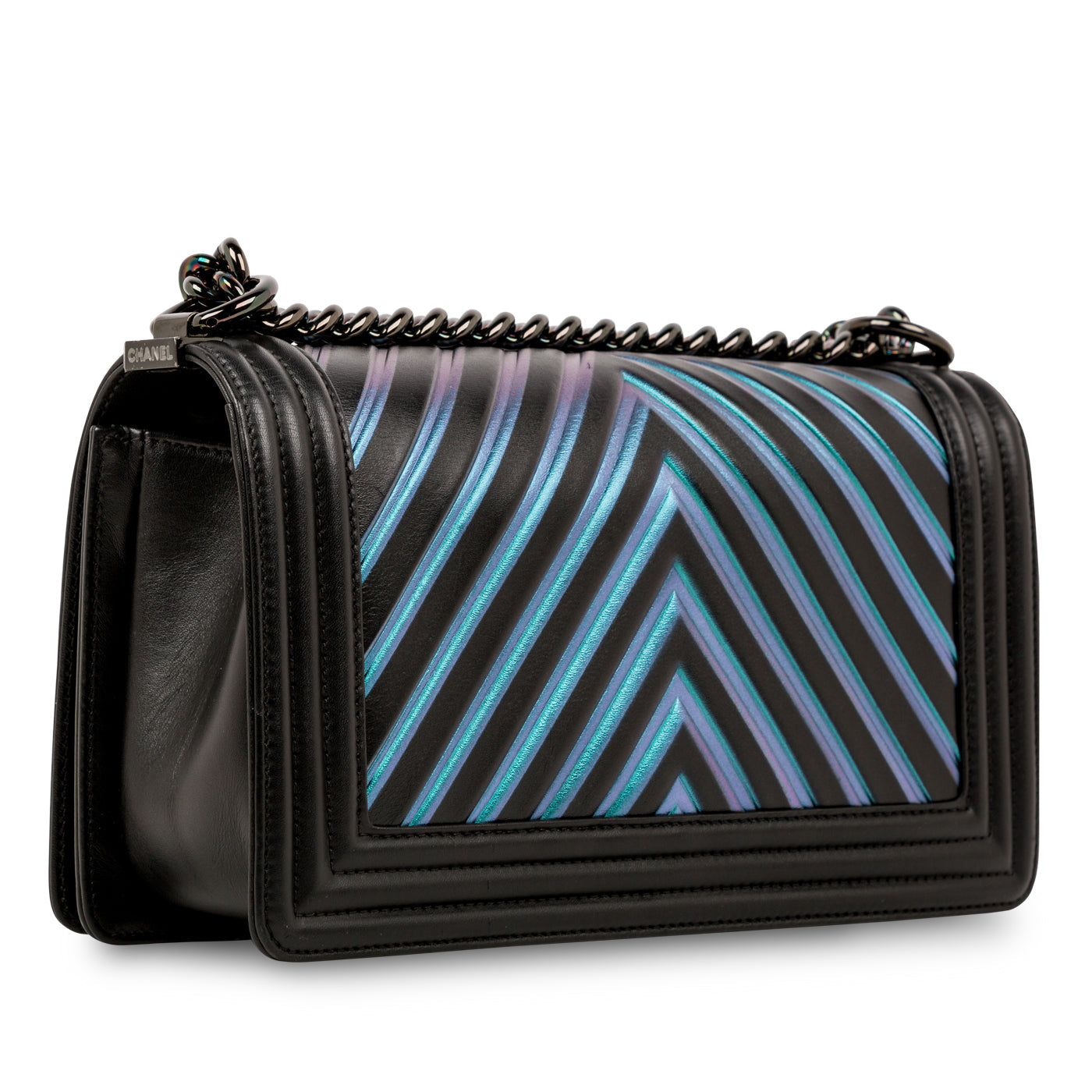 Chanel Iridescent Chevron Boy Bag - Medium