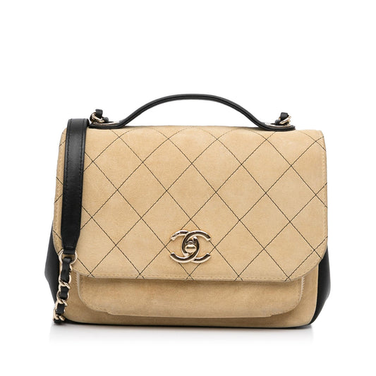 Chanel Business Affinity Suede Flap (SHG-7Wkj4C) Shoulder Bag