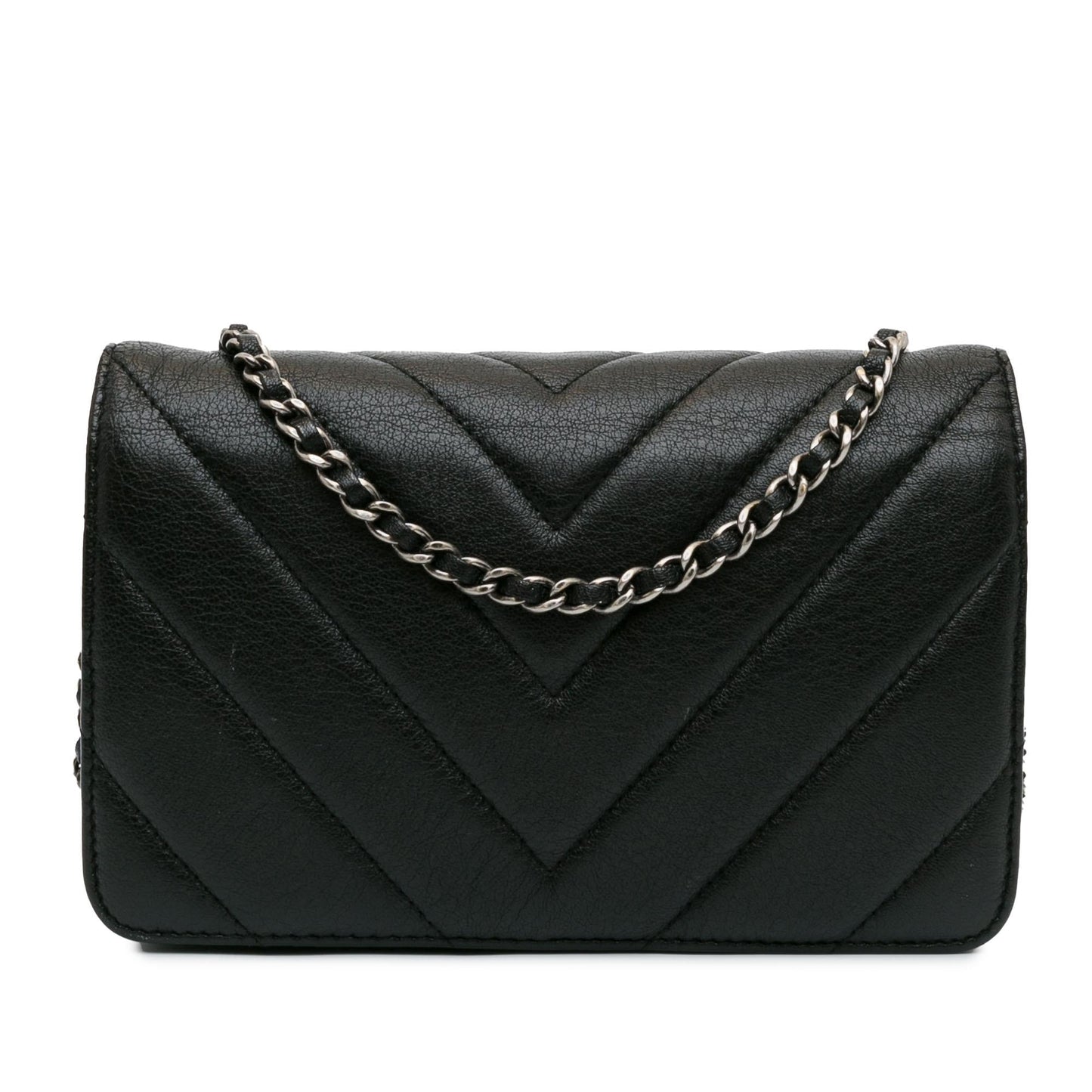 Chanel CC Chevron Calfskin Wallet On Chain (SHG-Q3rRL6) Crossbody