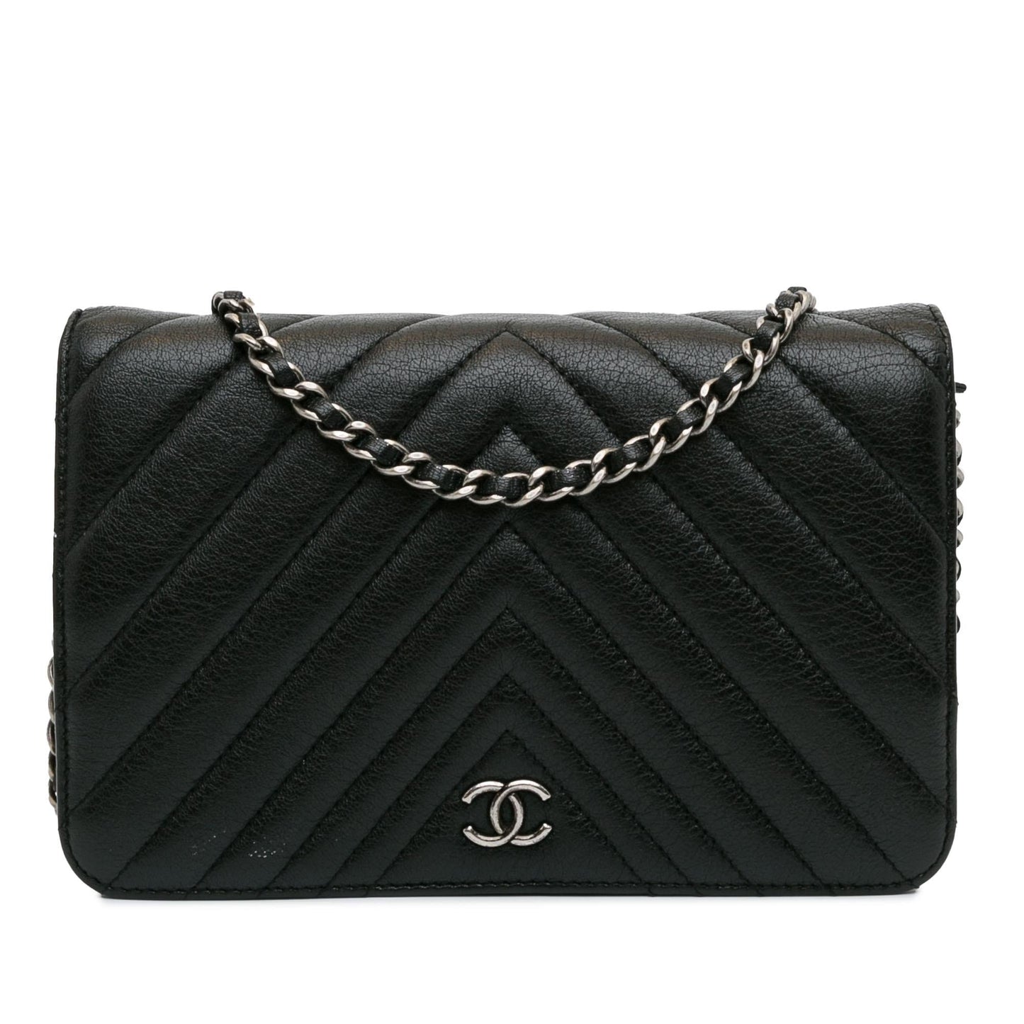 Chanel CC Chevron Calfskin Wallet On Chain (SHG-Q3rRL6) Crossbody