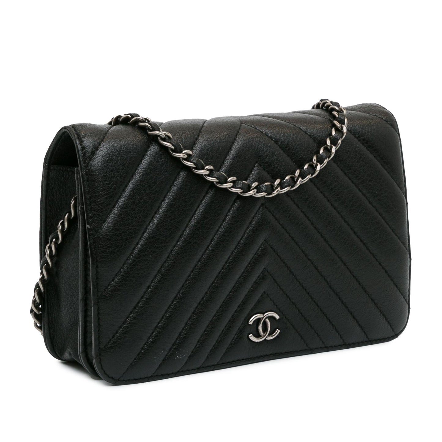 Chanel CC Chevron Calfskin Wallet On Chain (SHG-Q3rRL6) Crossbody