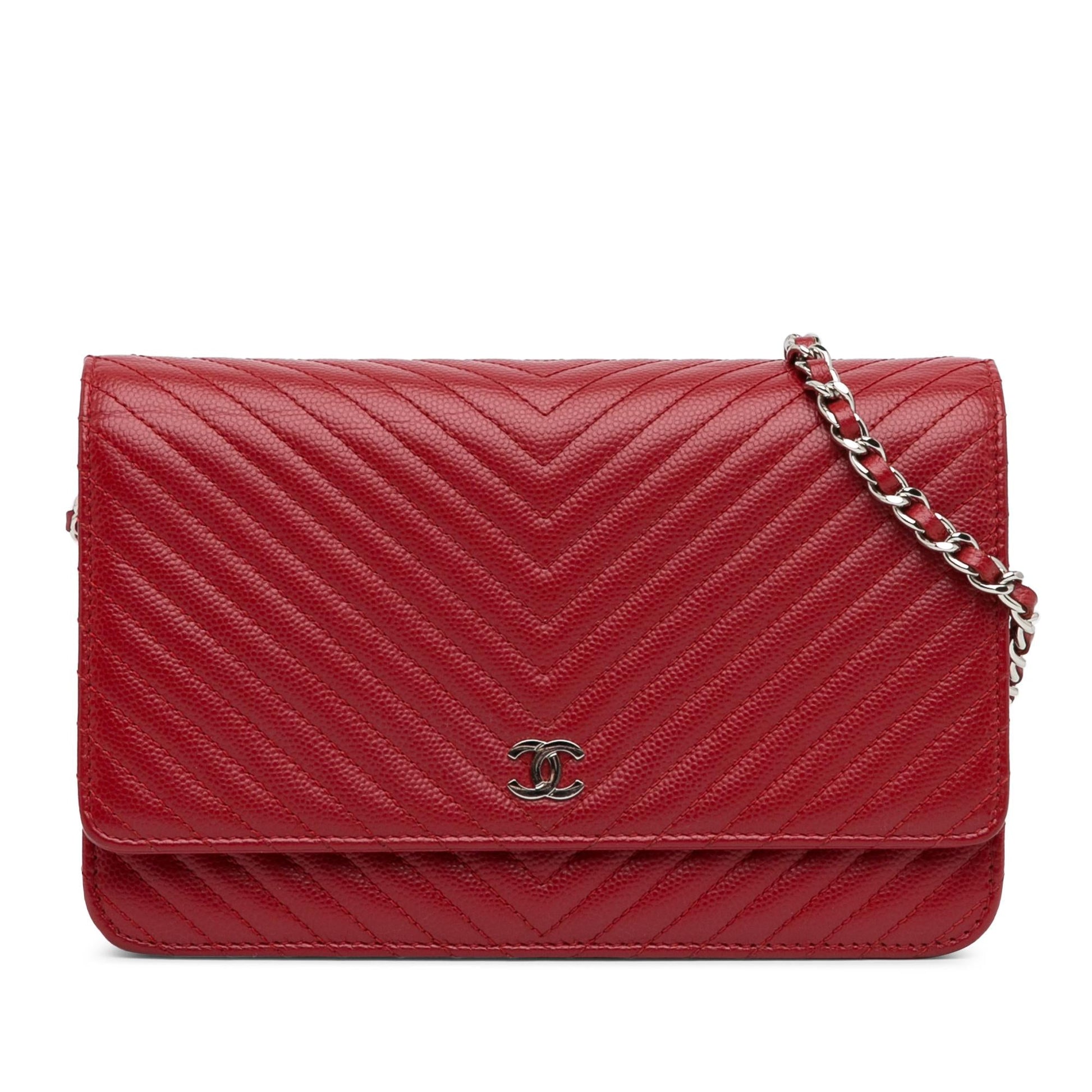Chanel CC Chevron Caviar Wallet On Chain (SHG-JxT8UF) Crossbody