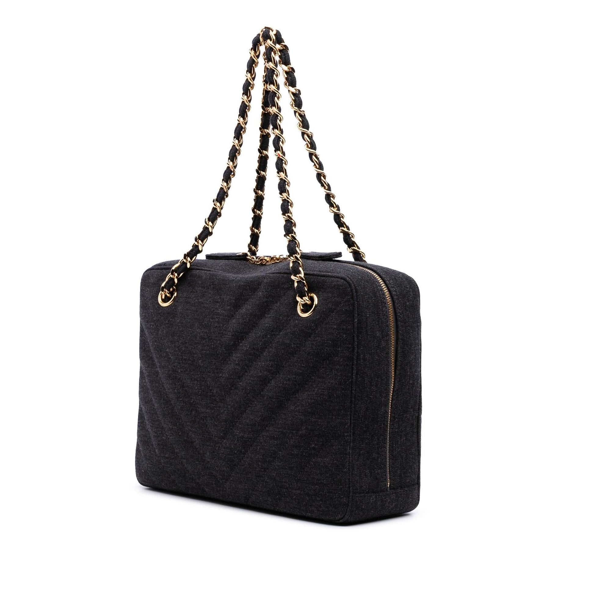 Chanel CC Chevron Jersey Camera Bag
