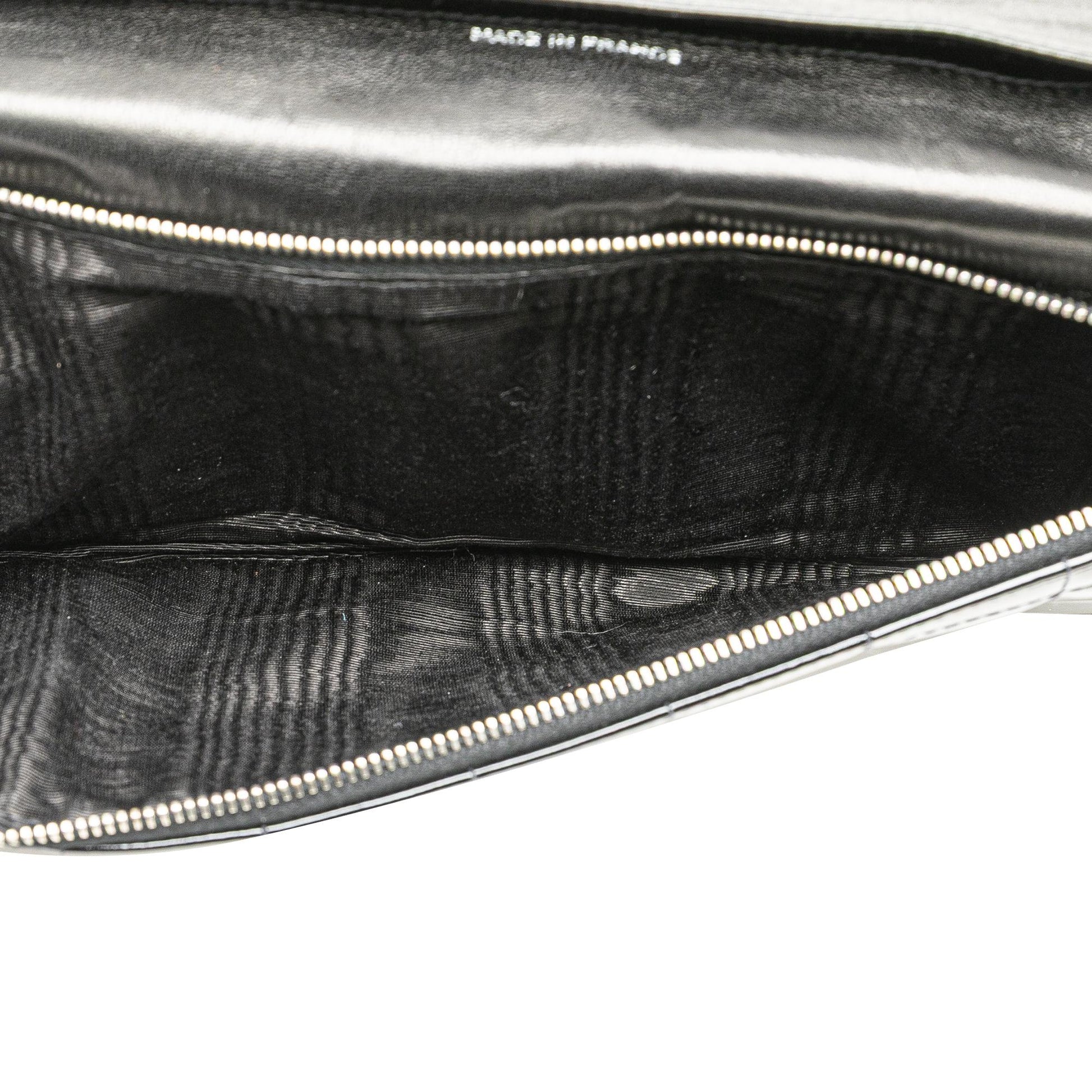 Chanel CC Chocolate Bar Patent Clutch on Chain