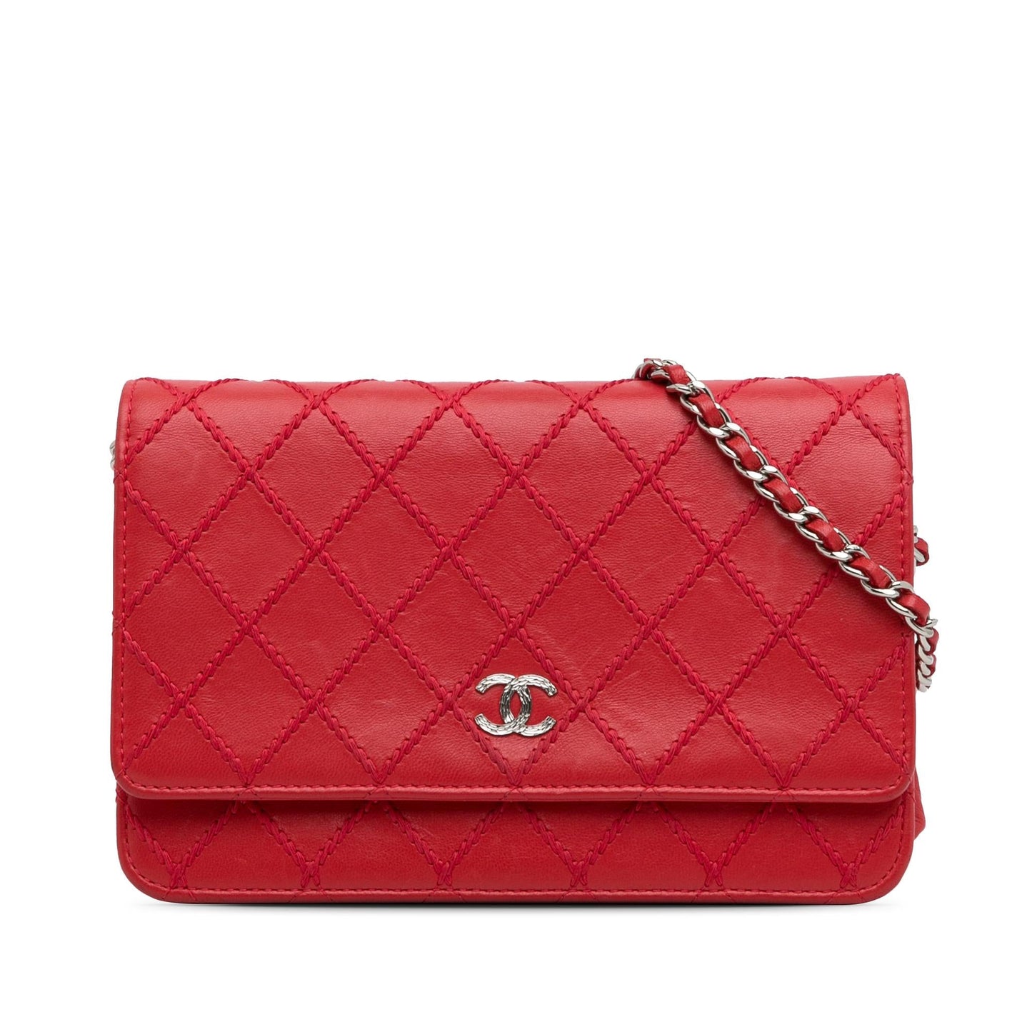 Chanel CC Lambskin Wild Stitch Wallet on Chain (SHG-GQnVtv) Crossbody