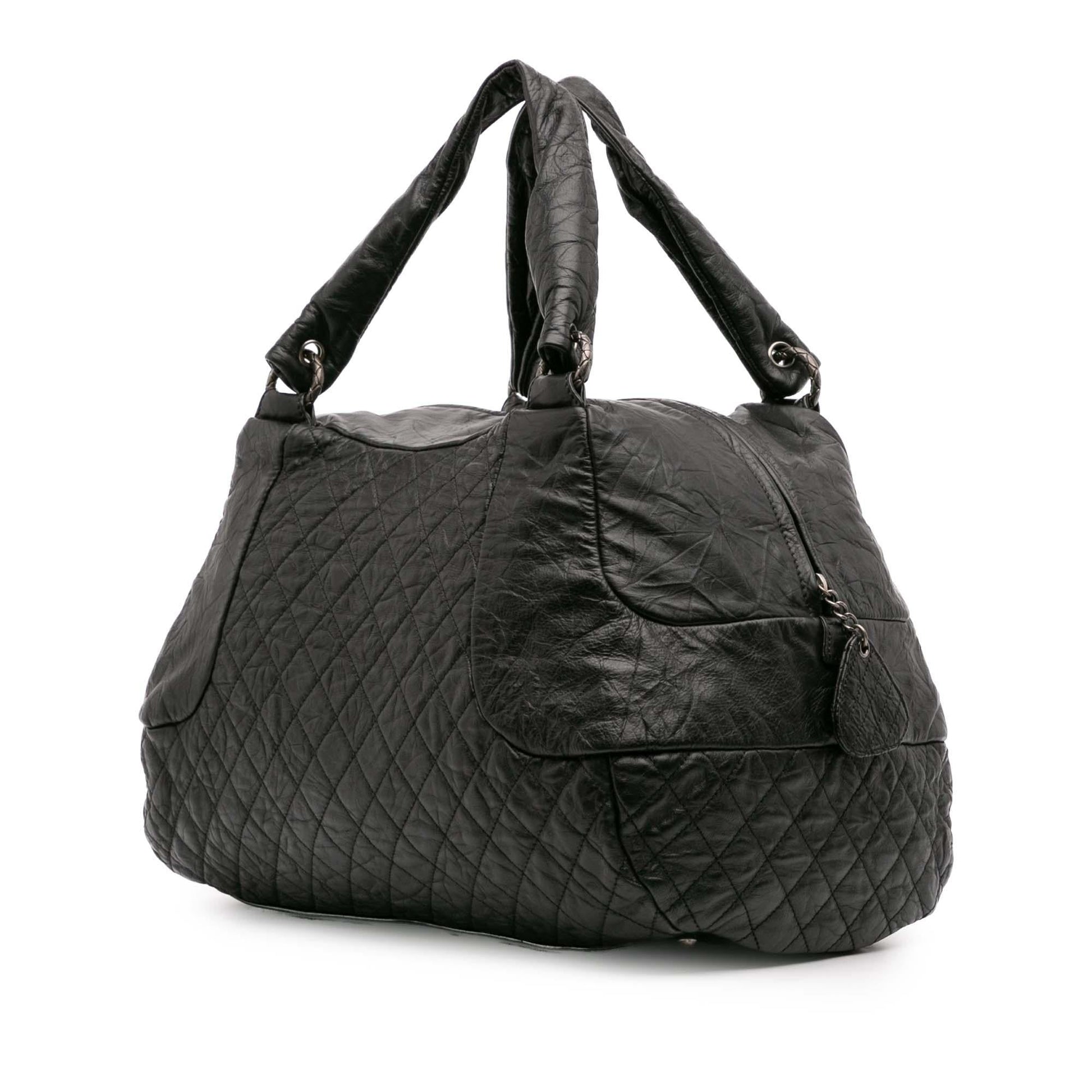 Chanel CC Quilted Aged Calfskin Coco Rider Bowling Bag