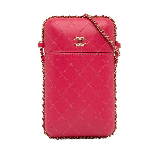 Chanel CC Quilted Calfskin Chain Around Phone Holder (SHG-oQsvAj) Crossbody