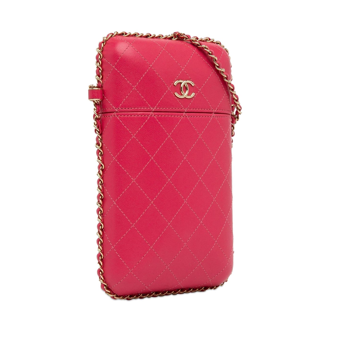 Chanel CC Quilted Calfskin Chain Around Phone Holder (SHG-oQsvAj) Crossbody