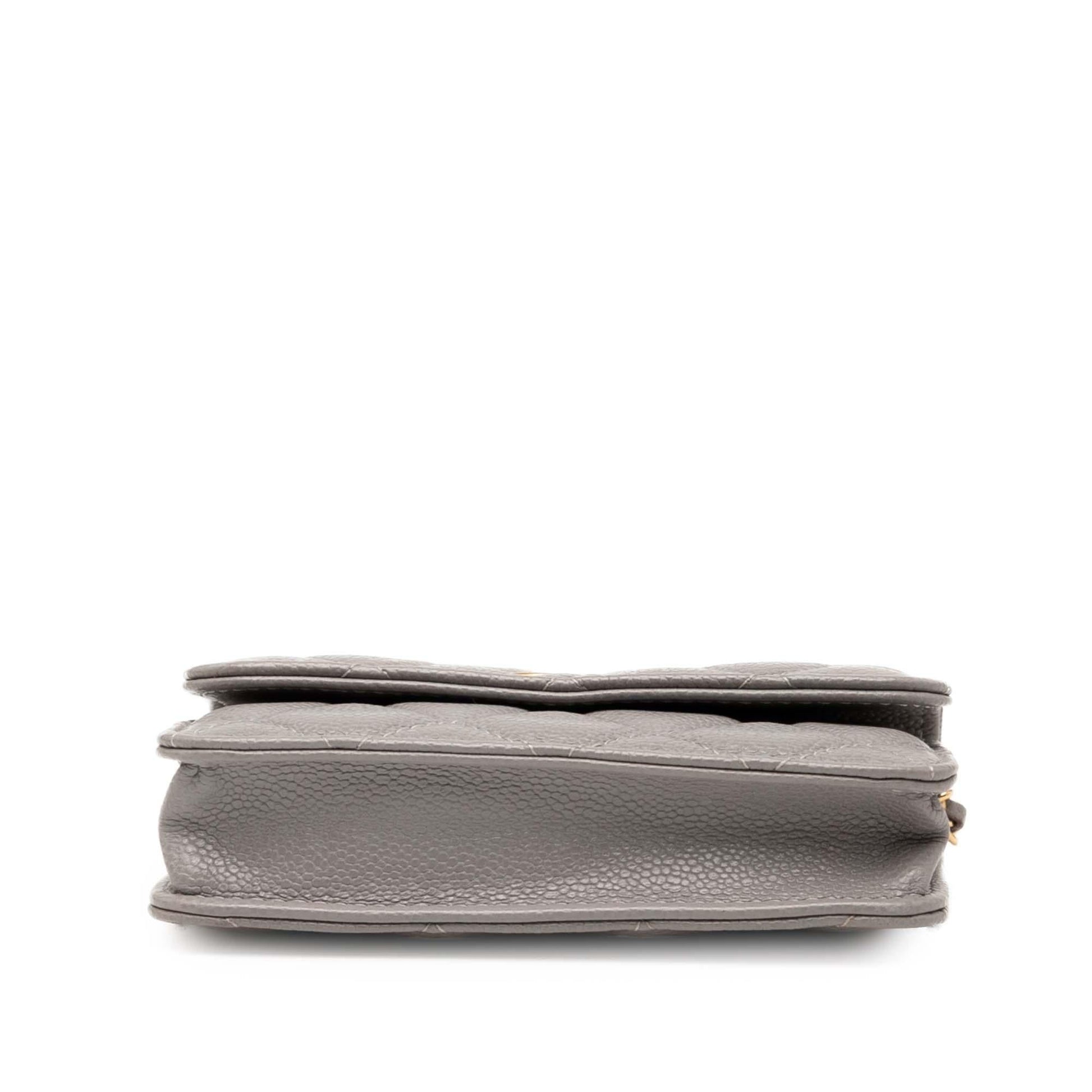 Chanel CC Quilted Caviar Miss Coco Clutch With Chain