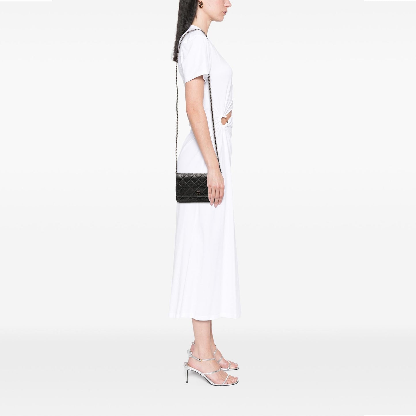 Chanel CC Quilted Crinkled Calfskin Wallet On Chain