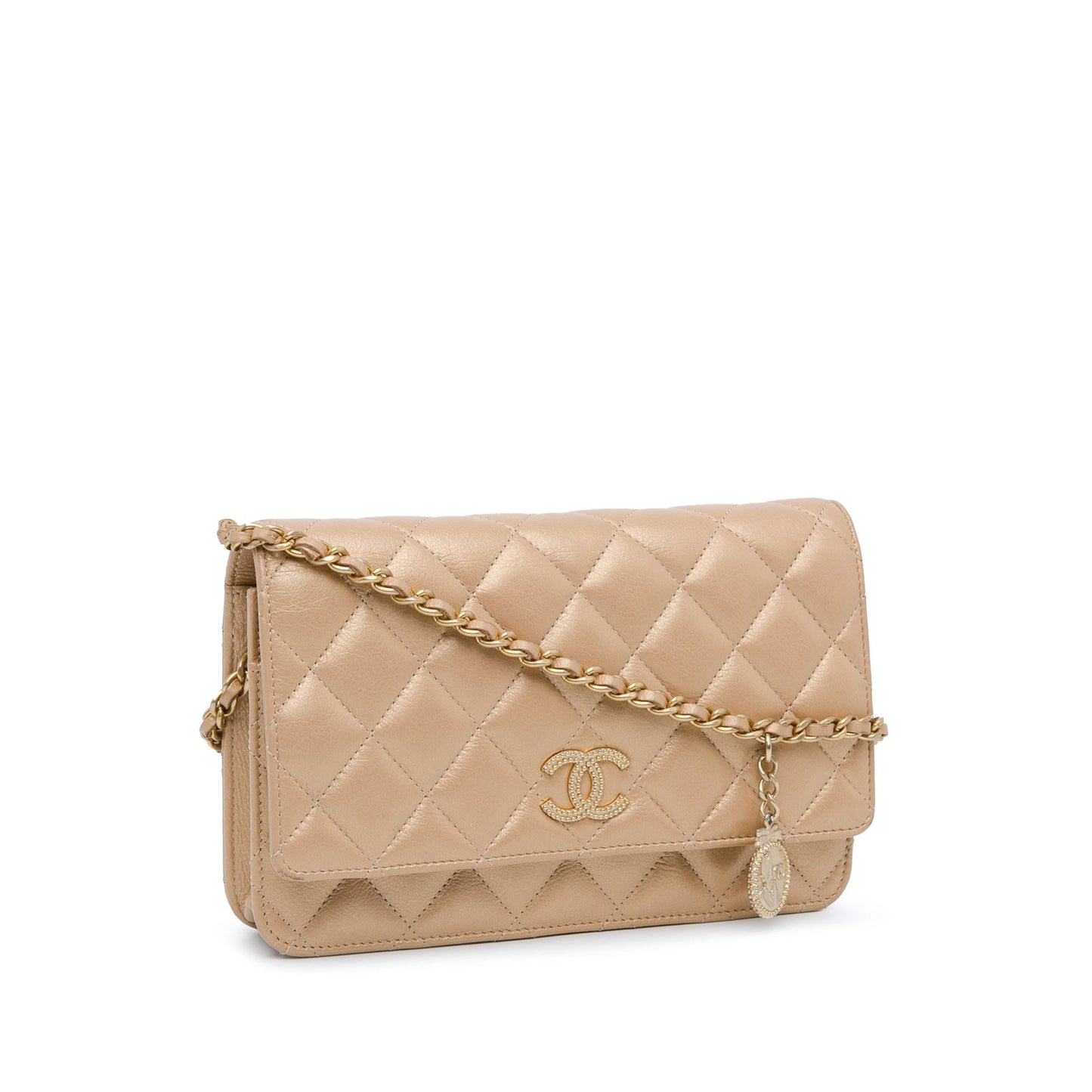 Chanel CC Quilted Lambskin Coin Charm Wallet on Chain (SHG-cXVvnN) Crossbody