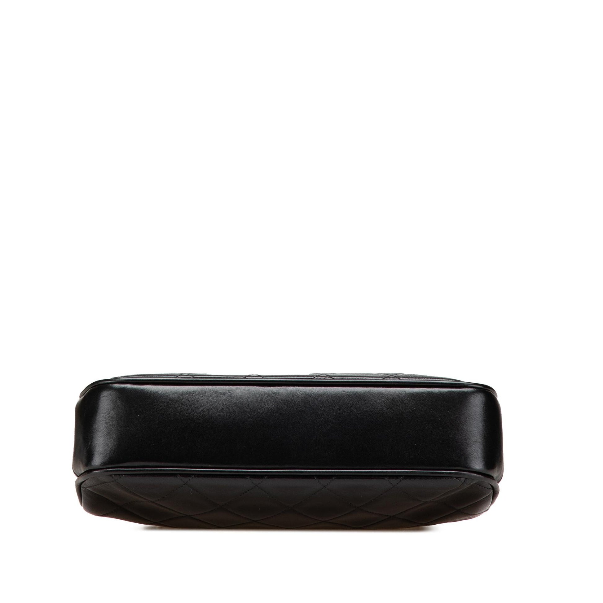Chanel CC Quilted Lambskin Kiss Lock Frame Top Handle Bag