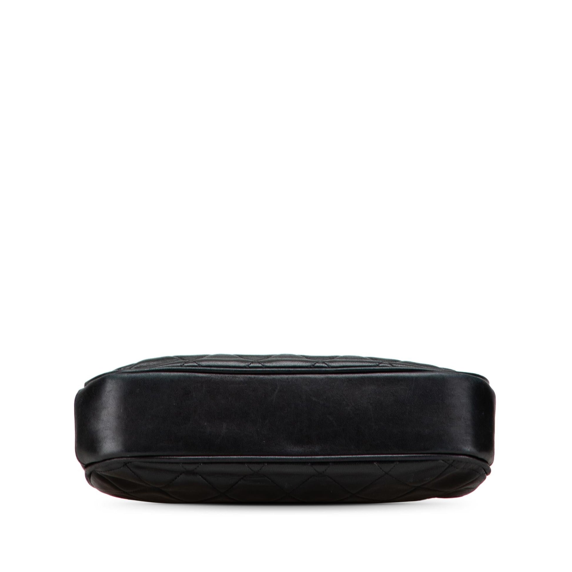 Chanel CC Quilted Lambskin Kiss Lock Frame Top Handle Bag