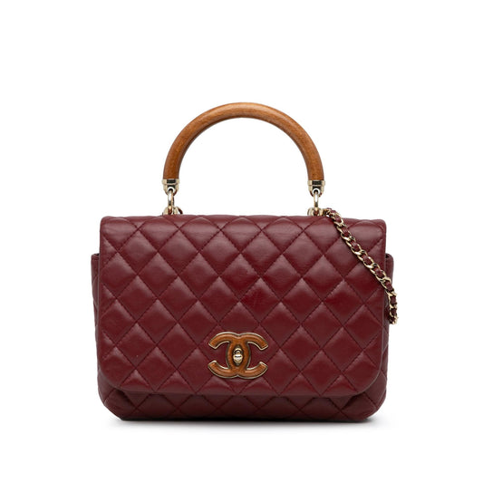 Chanel CC Quilted Lambskin Knock on Wood Satchel (SHG-wiPzxy) Handbag