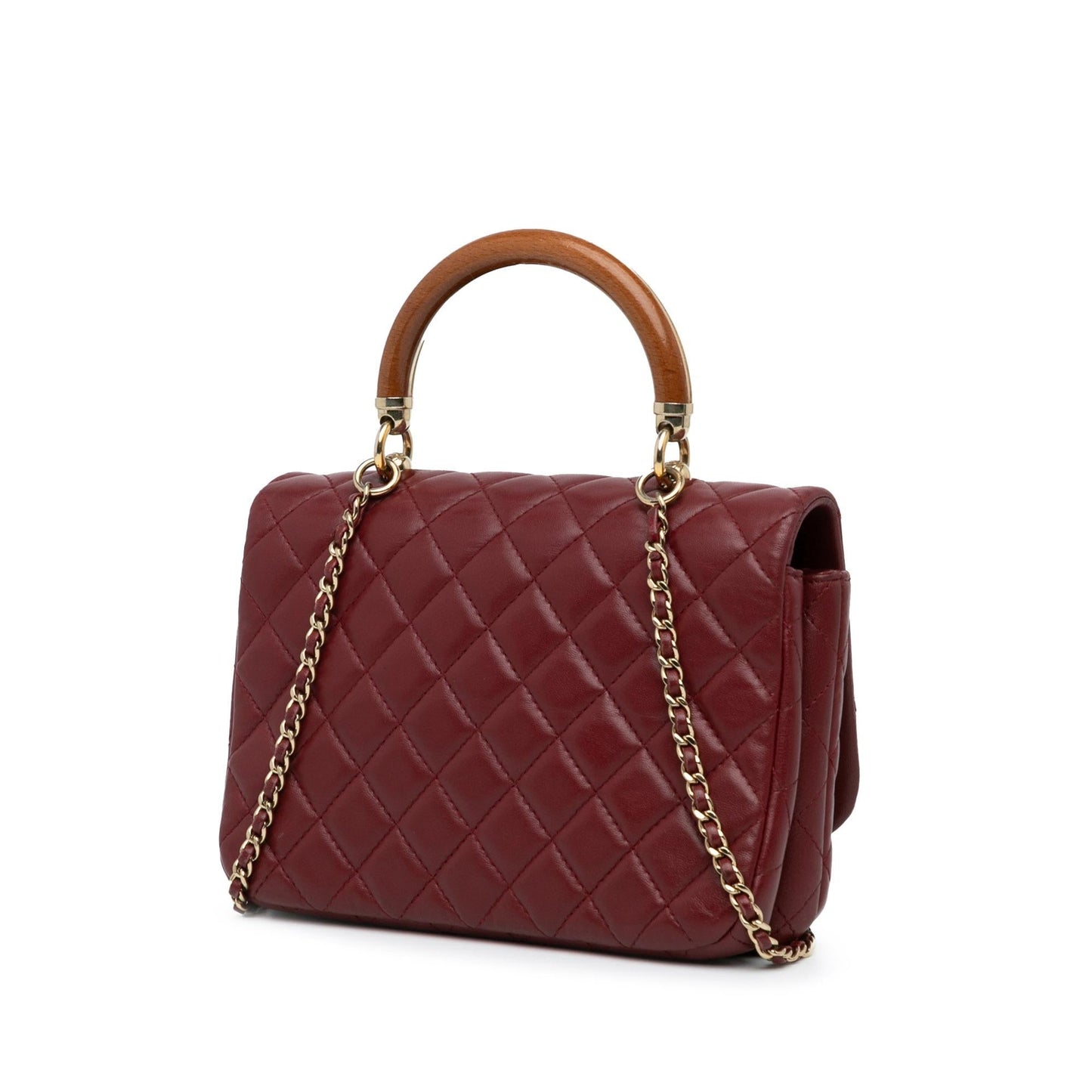 Chanel CC Quilted Lambskin Knock on Wood Satchel (SHG-wiPzxy) Handbag