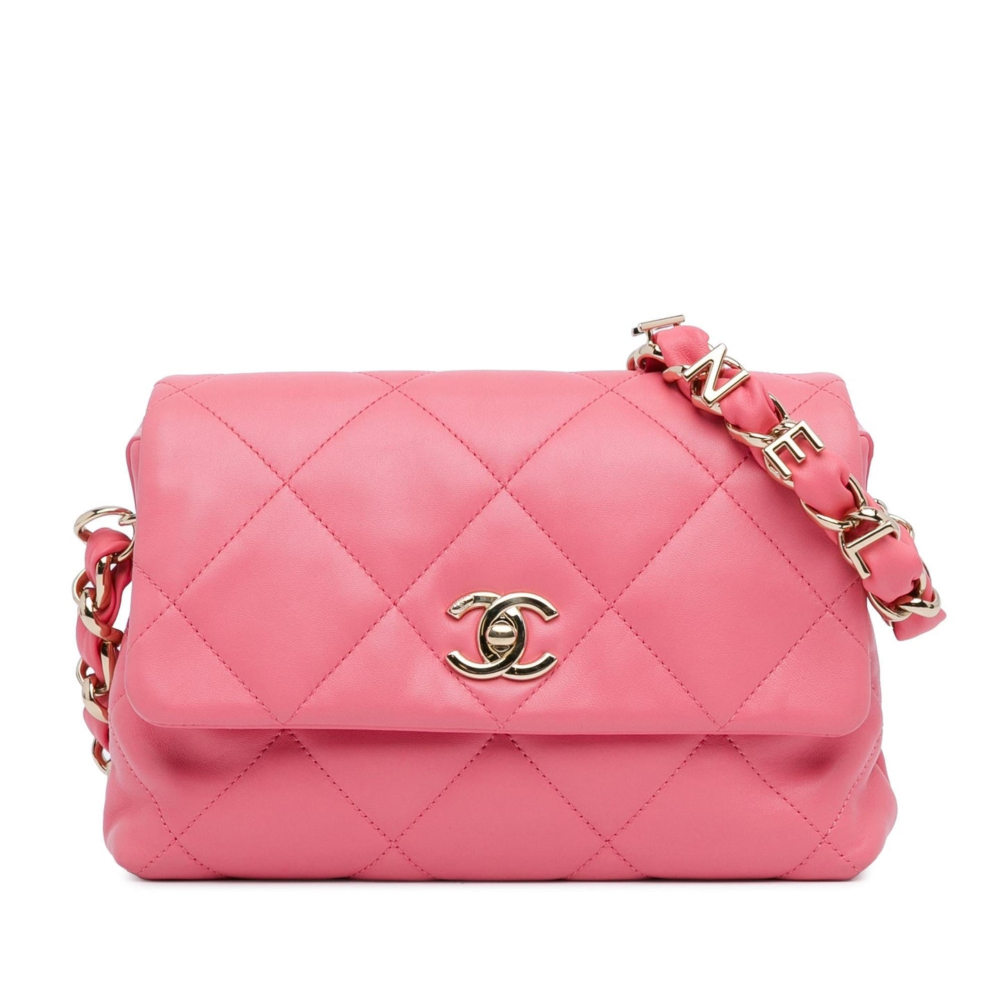 Chanel CC Quilted Lambskin Logo Chain Flap (SHG-Q5syAA) Shoulder Bag