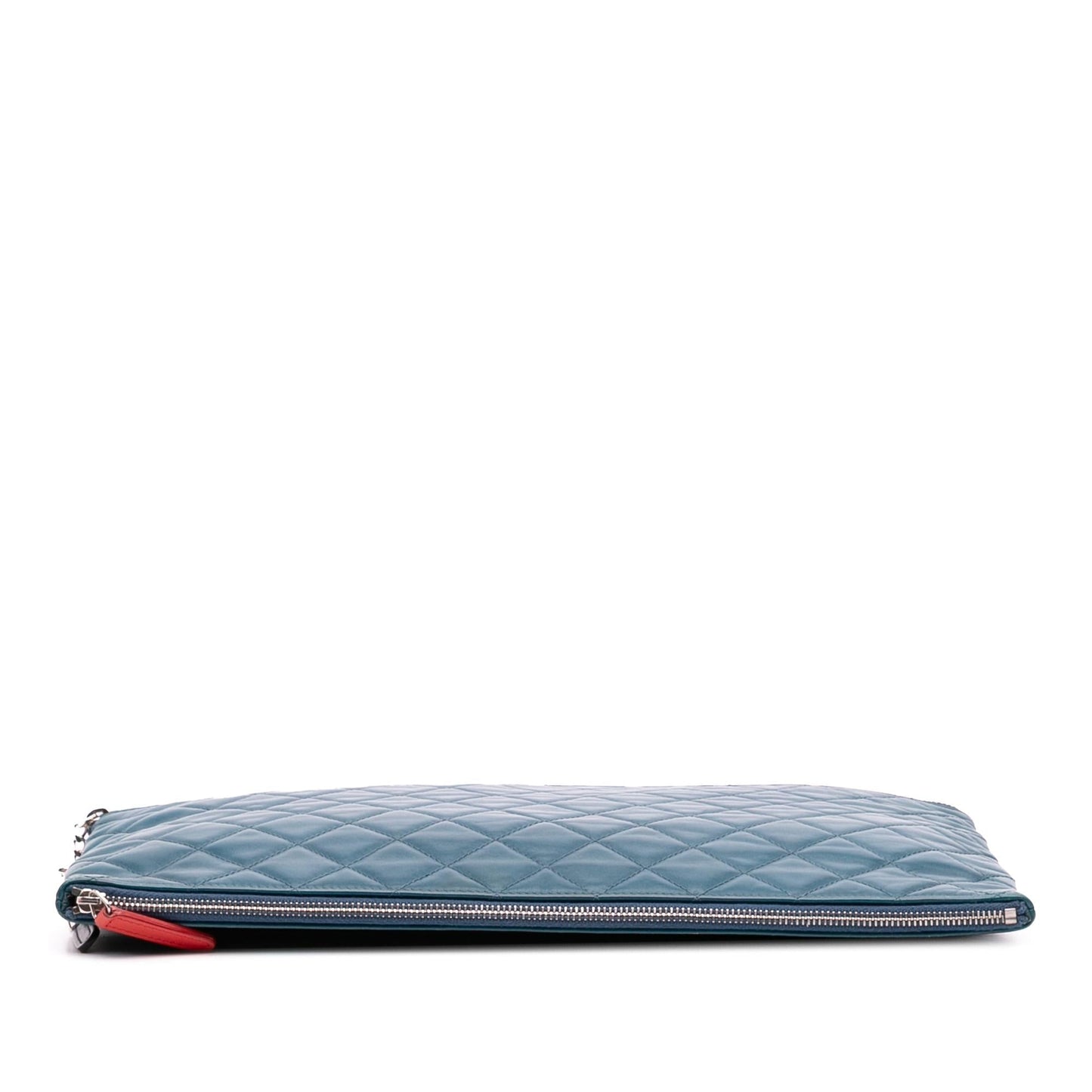 Chanel CC Quilted Lambskin Multi Zip Clutch