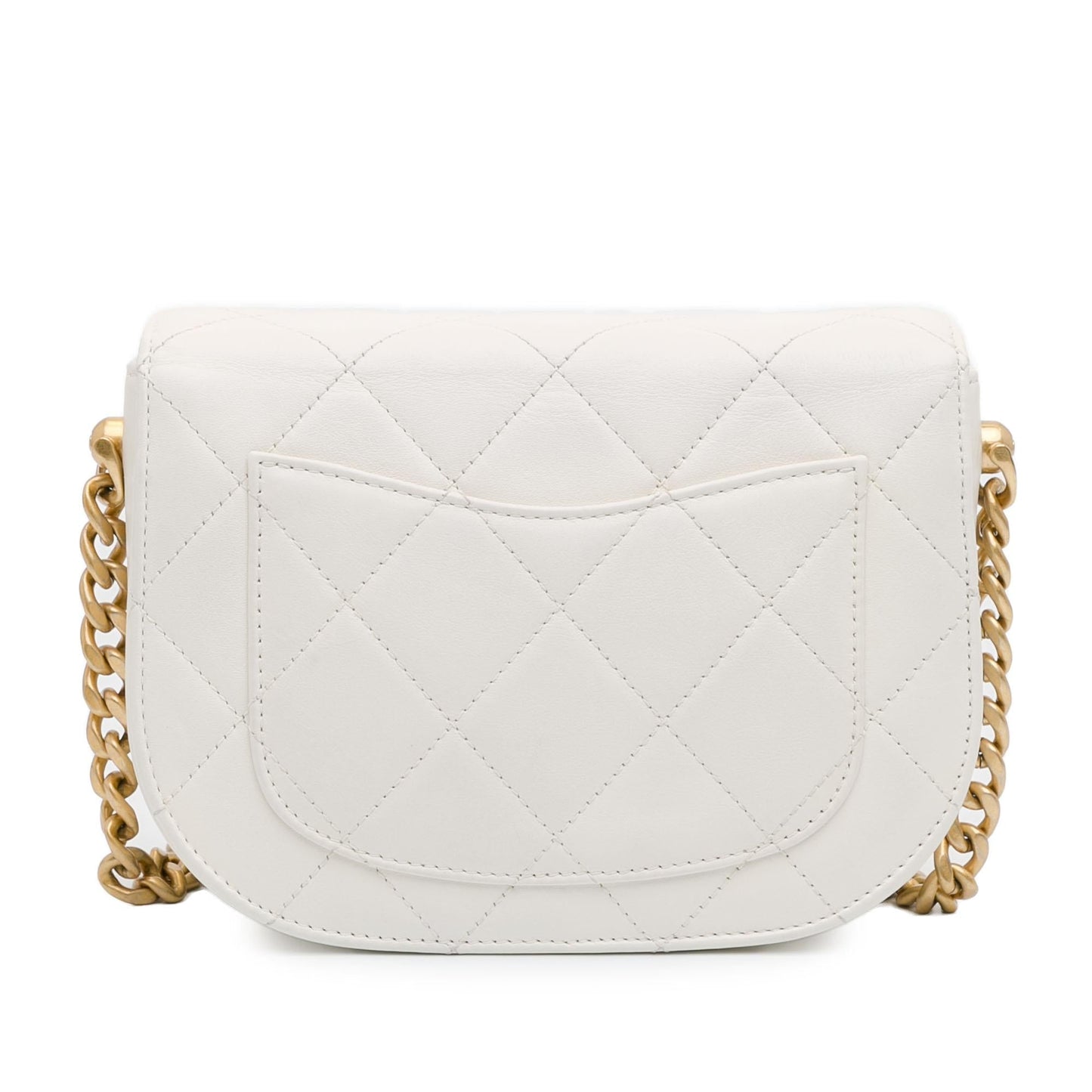 Chanel CC Quilted Lambskin Round Moon Messenger Flap (SHG-ZHZyok) Crossbody