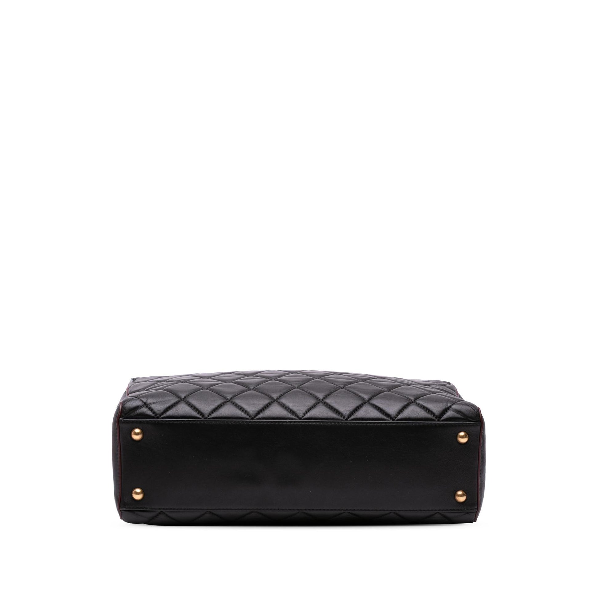 Chanel CC Quilted Lambskin Turnlock Tote