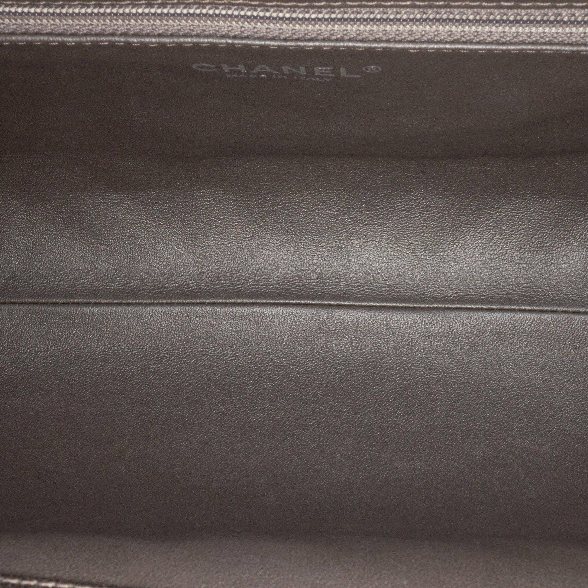 Chanel CC Quilted Metallic Caviar Clutch