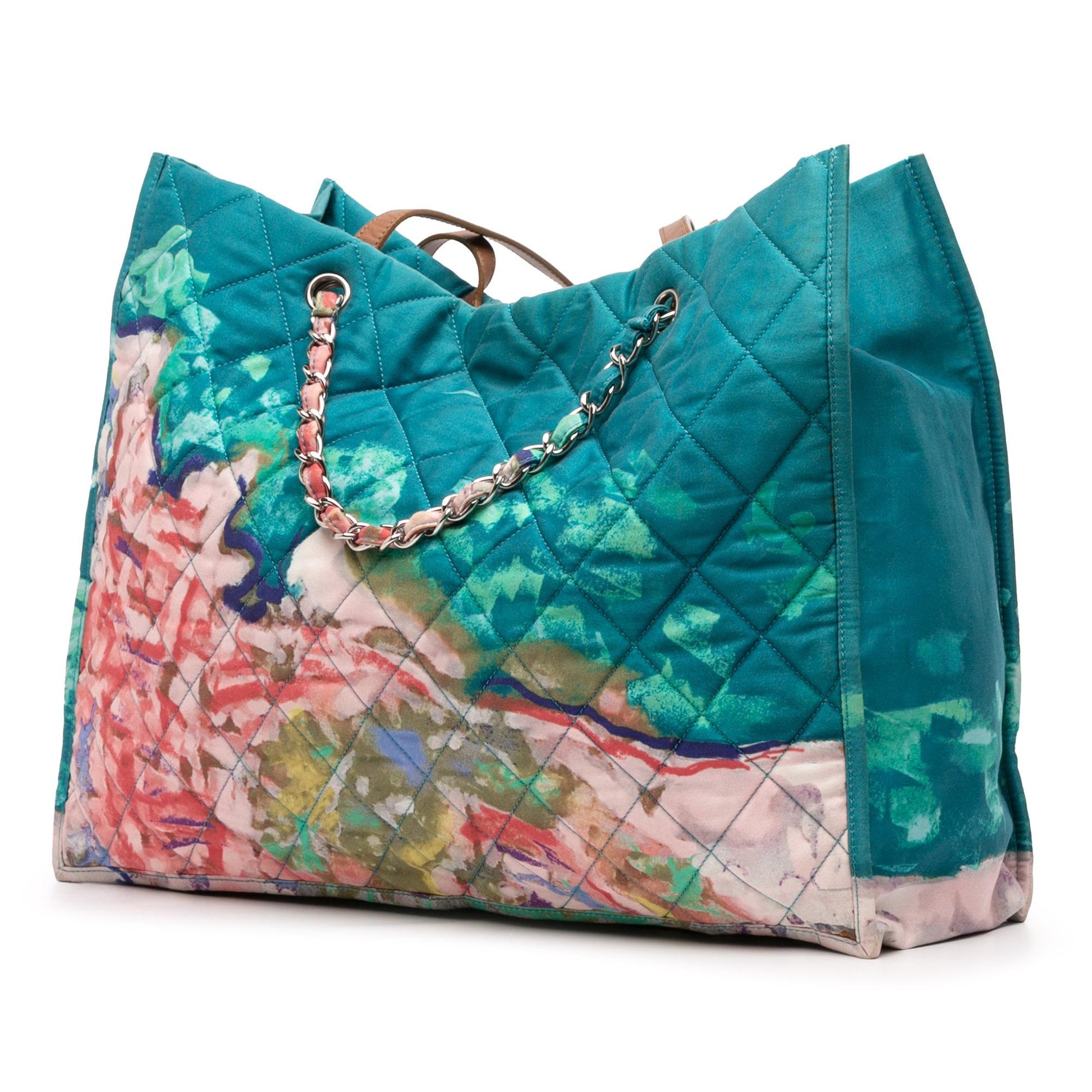 Chanel CC Quilted Nylon Graffiti Watercolour Shopping Tote