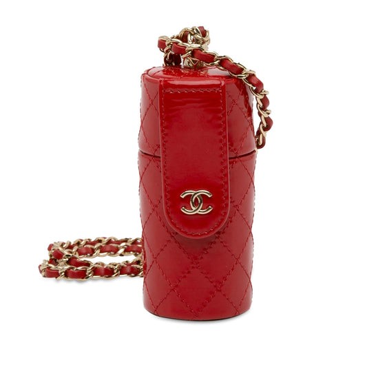Chanel CC Quilted Patent Lipstick Case (SHG-3hfbHz) Handbag